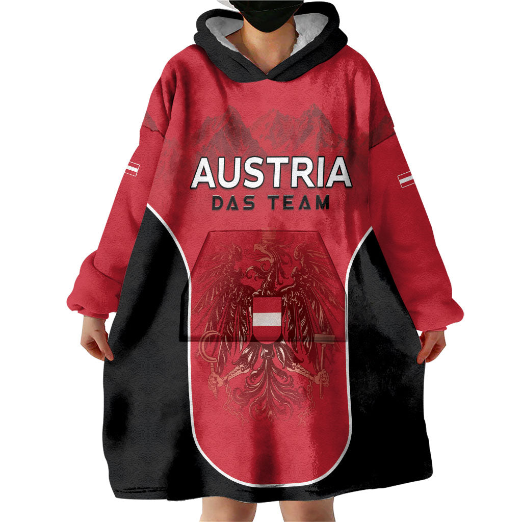 Custom Austria Football 2026 Wearable Blanket Hoodie Go Das Team