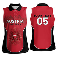 Custom Austria Football 2026 Women Sleeveless Polo Shirt Go Das Team