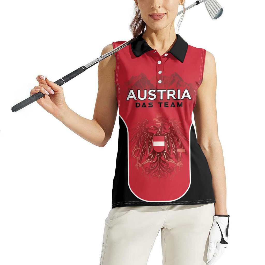 Custom Austria Football 2026 Women Sleeveless Polo Shirt Go Das Team