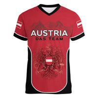 Custom Austria Football 2026 Women V-Neck T-Shirt Go Das Team