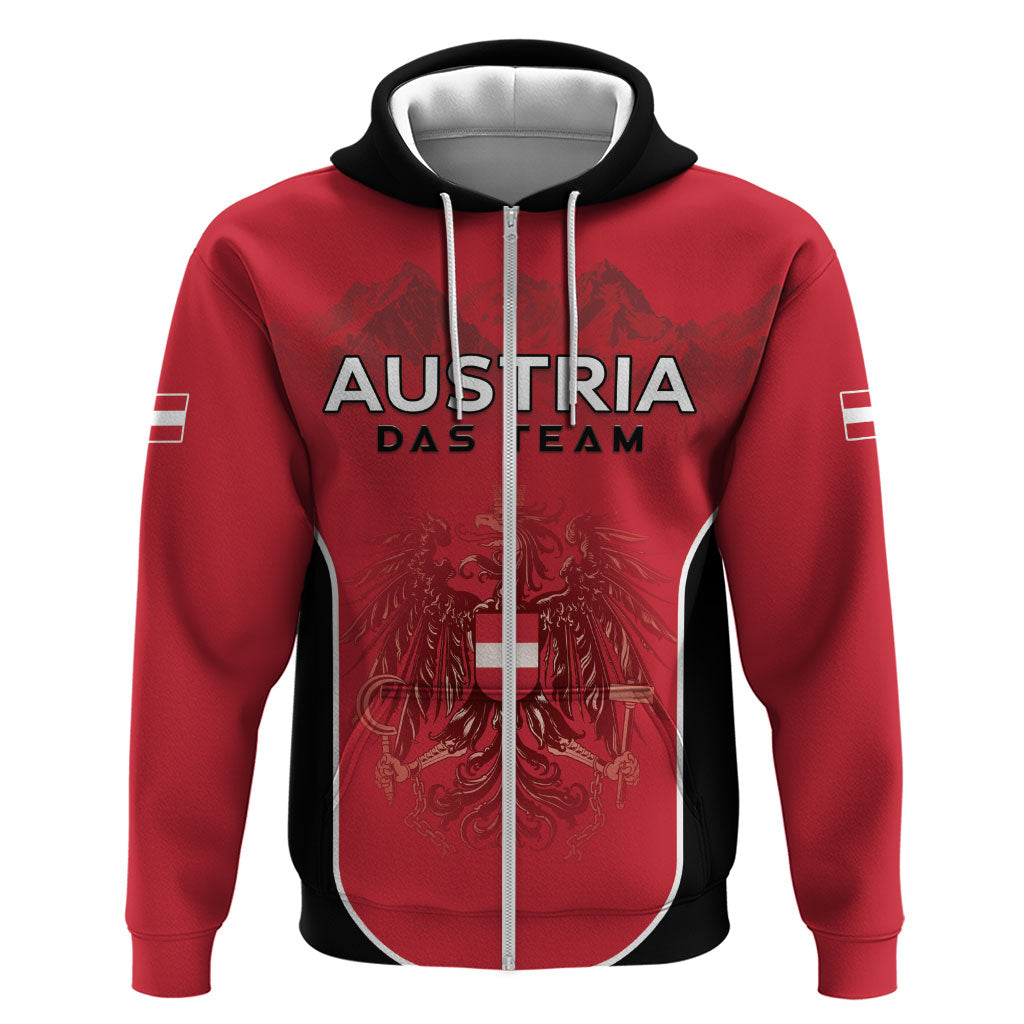 Custom Austria Football 2026 Zip Hoodie Go Das Team