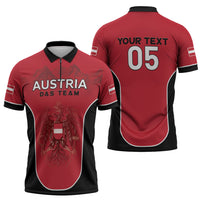 Custom Austria Football 2026 Zipper Polo Shirt Go Das Team