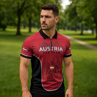 Custom Austria Football 2026 Zipper Polo Shirt Go Das Team
