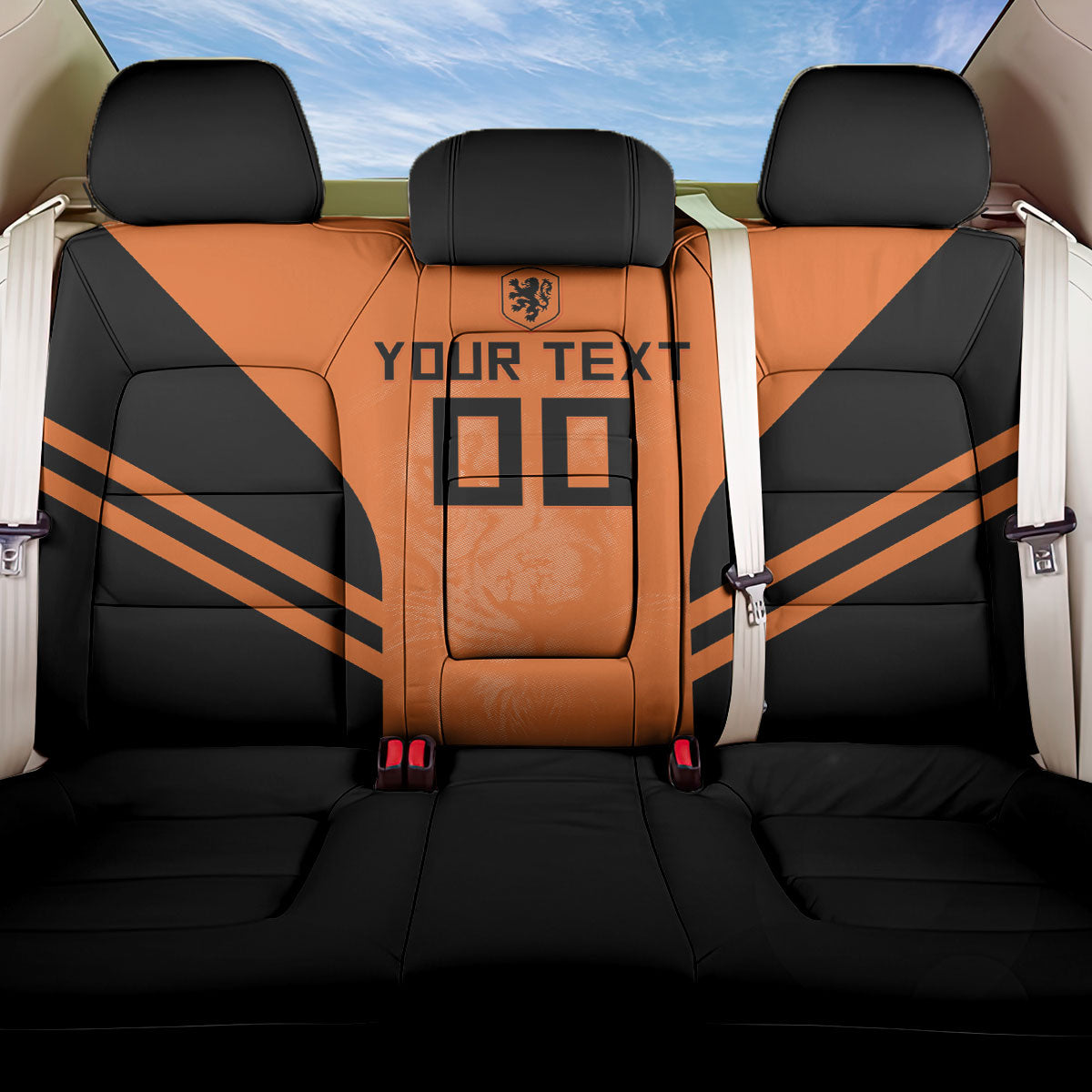 Custom Netherlands Football 2026 Back Car Seat Cover Oranje Lion Special Style