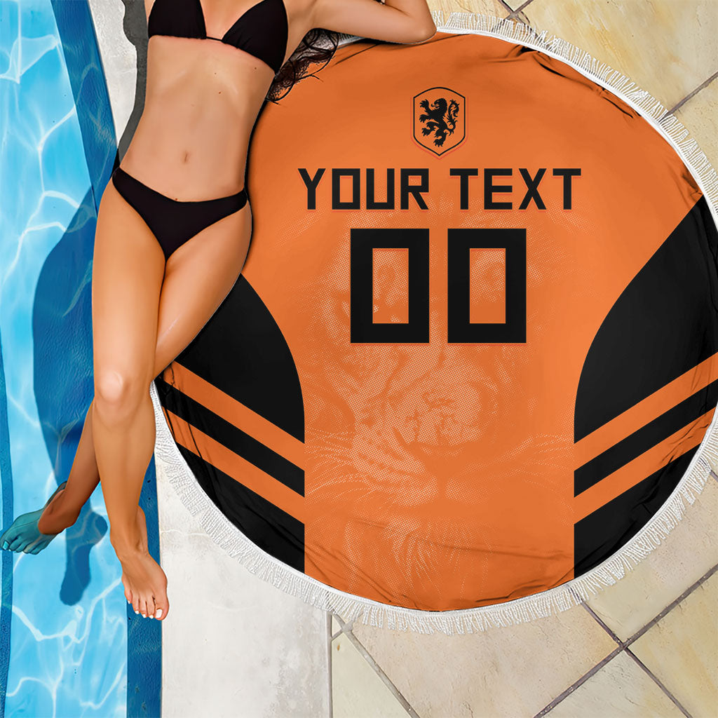 Custom Netherlands Football 2026 Beach Blanket Oranje Lion Special Style