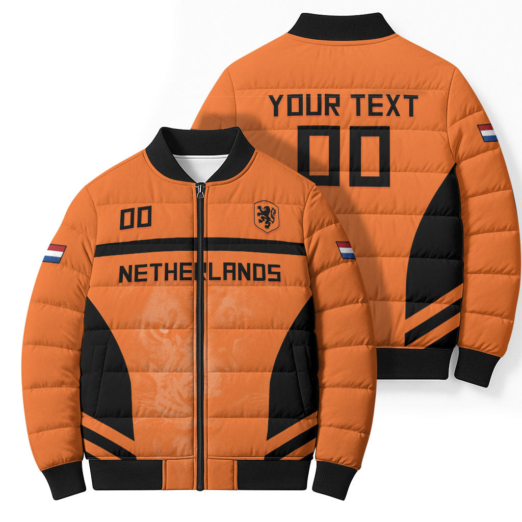 Custom Netherlands Football 2026 Bomber Puffer Jacket Oranje Lion Special Style