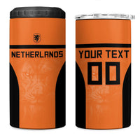 Custom Netherlands Football 2026 4 in 1 Can Cooler Tumbler Oranje Lion Special Style