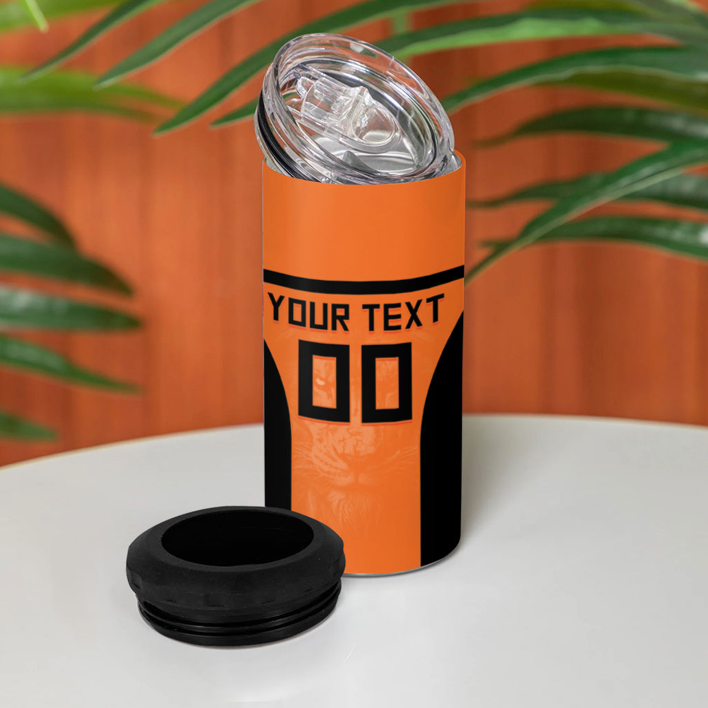 Custom Netherlands Football 2026 4 in 1 Can Cooler Tumbler Oranje Lion Special Style