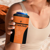 Custom Netherlands Football 2026 4 in 1 Can Cooler Tumbler Oranje Lion Special Style