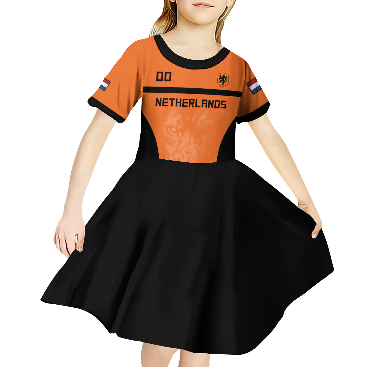 Custom Netherlands Football 2026 Kid Short Sleeve Dress Oranje Lion Special Style