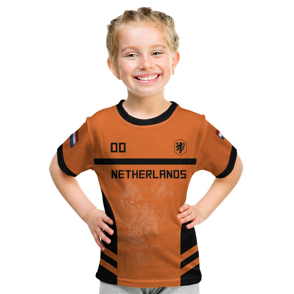 Custom Netherlands Football 2026 Kid T Shirt Oranje Lion Special Style