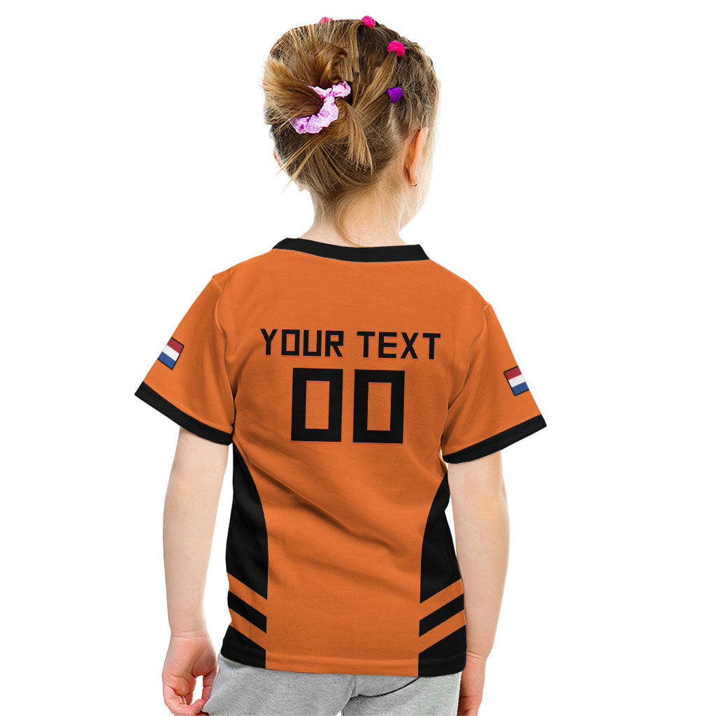 Custom Netherlands Football 2026 Kid T Shirt Oranje Lion Special Style