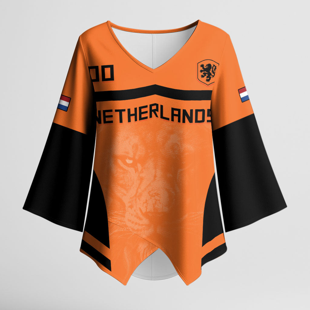 Custom Netherlands Football 2026 Kimono Sleeve Blouse Oranje Lion Special Style