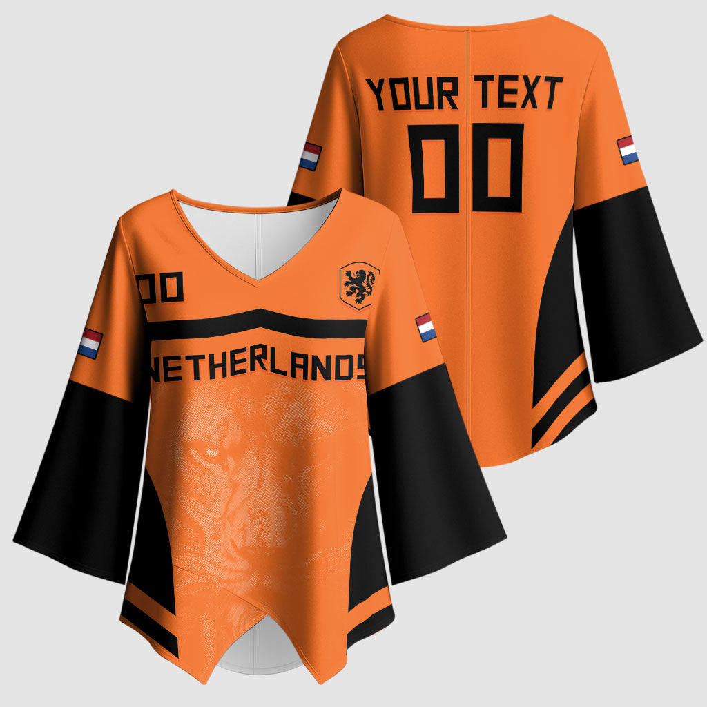 Custom Netherlands Football 2026 Kimono Sleeve Blouse Oranje Lion Special Style