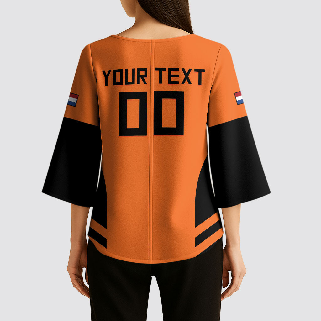 Custom Netherlands Football 2026 Kimono Sleeve Blouse Oranje Lion Special Style