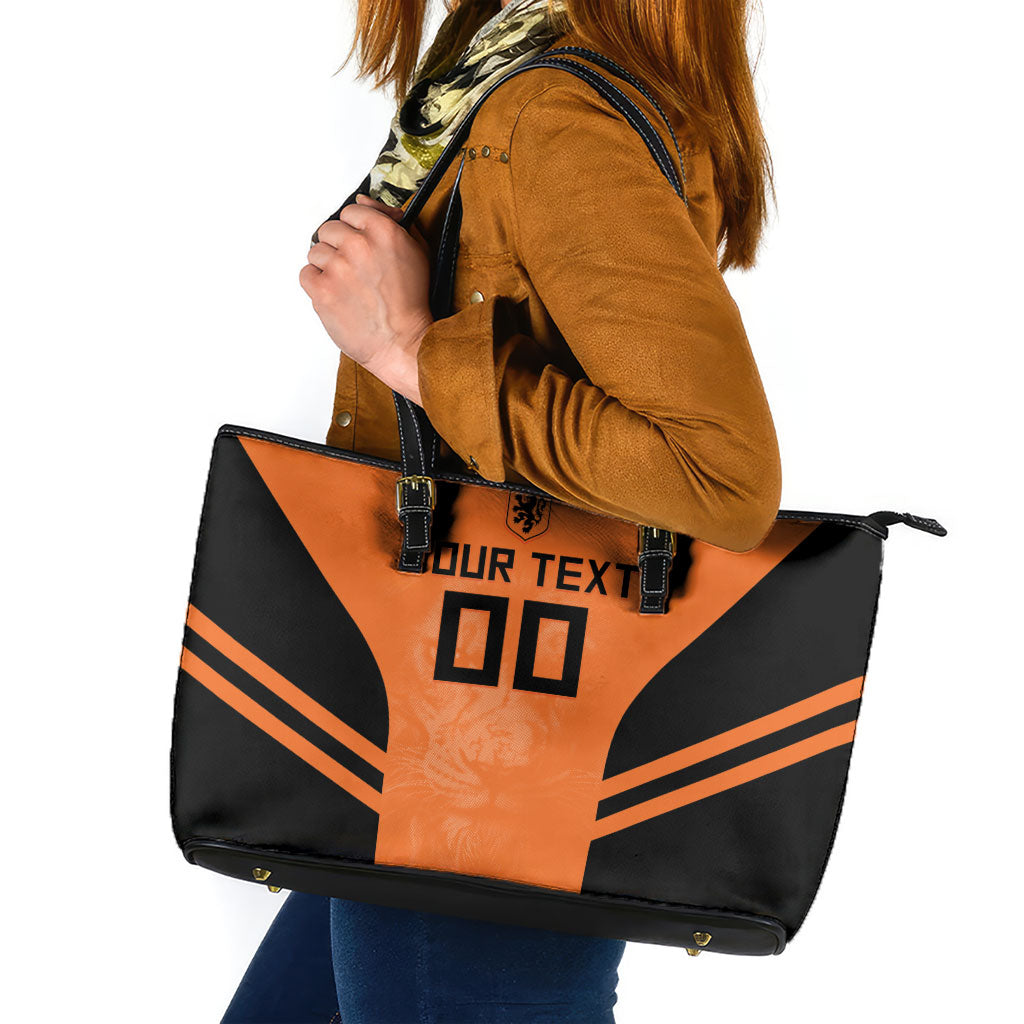 Custom Netherlands Football 2026 Leather Tote Bag Oranje Lion Special Style