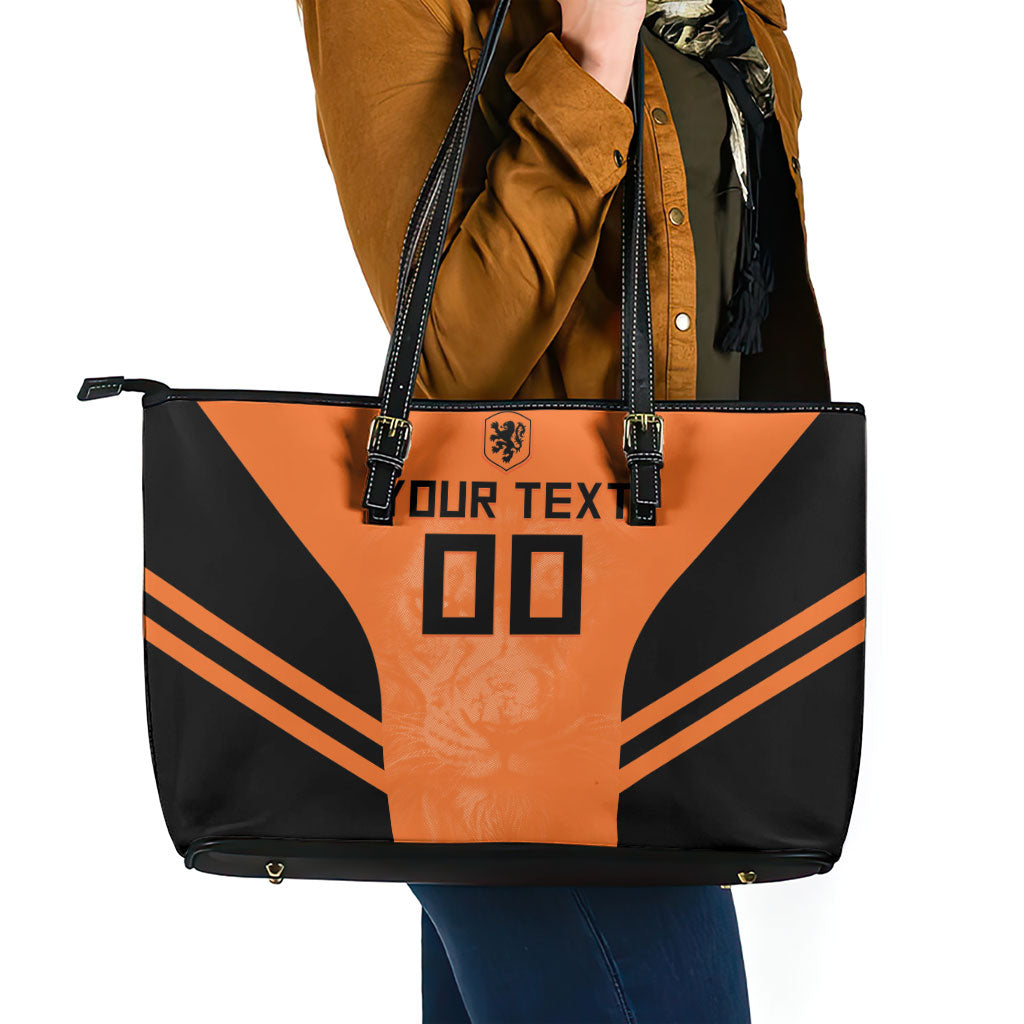 Custom Netherlands Football 2026 Leather Tote Bag Oranje Lion Special Style