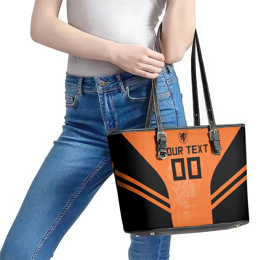Custom Netherlands Football 2026 Leather Tote Bag Oranje Lion Special Style