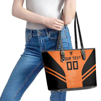 Custom Netherlands Football 2026 Leather Tote Bag Oranje Lion Special Style