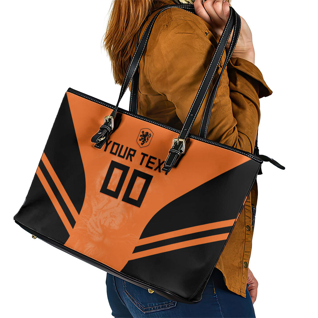 Custom Netherlands Football 2026 Leather Tote Bag Oranje Lion Special Style