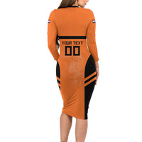 Custom Netherlands Football 2026 Long Sleeve Bodycon Dress Oranje Lion Special Style