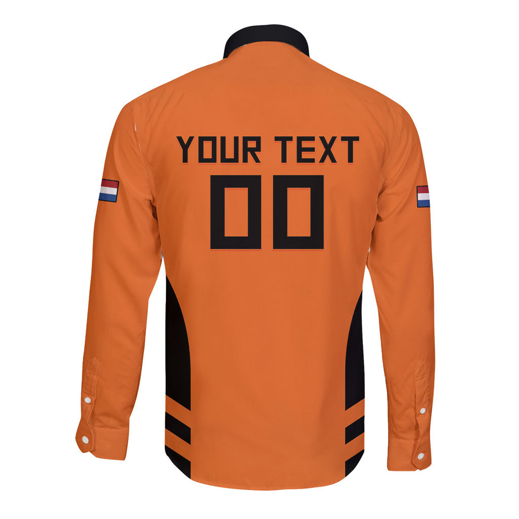 Custom Netherlands Football 2026 Long Sleeve Button Shirt Oranje Lion Special Style