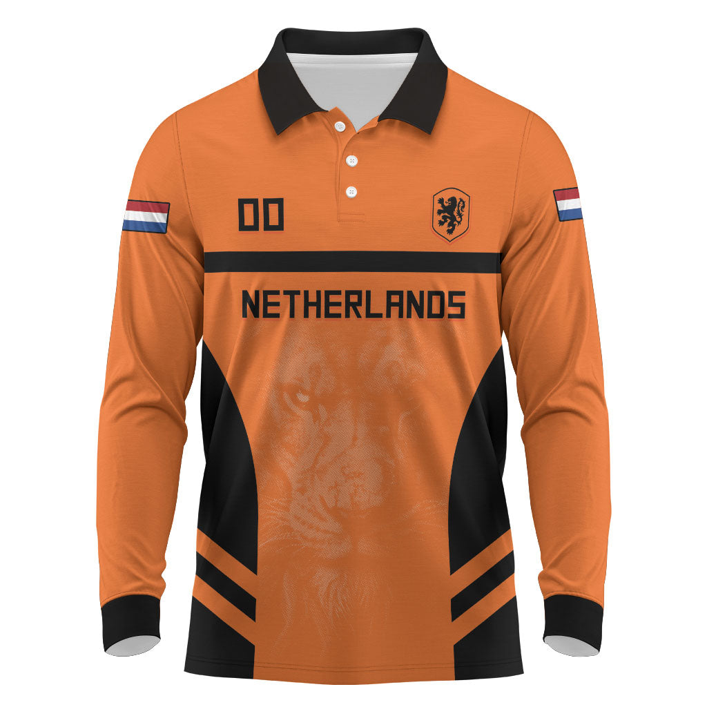 Custom Netherlands Football 2026 Long Sleeve Polo Shirt Oranje Lion Special Style