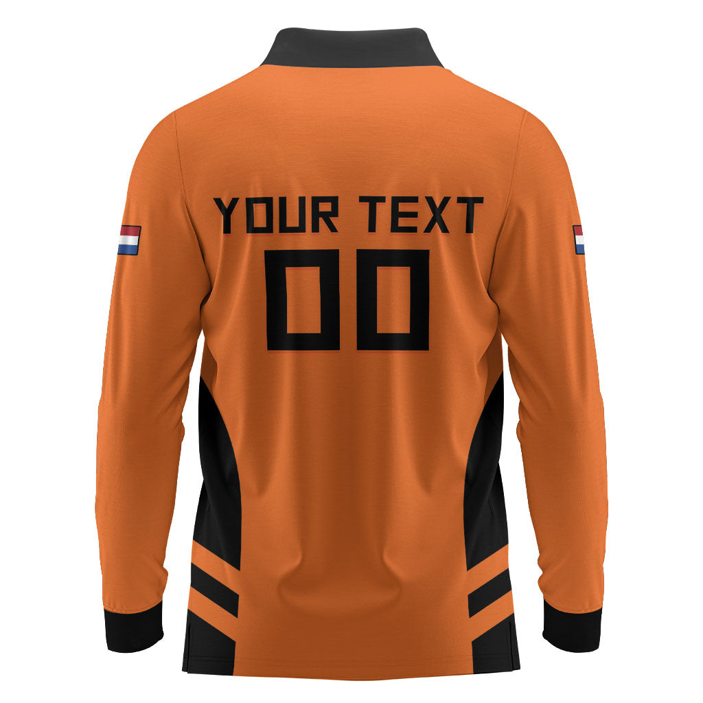 Custom Netherlands Football 2026 Long Sleeve Polo Shirt Oranje Lion Special Style