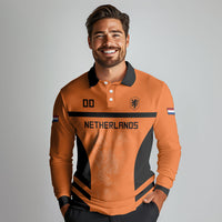 Custom Netherlands Football 2026 Long Sleeve Polo Shirt Oranje Lion Special Style