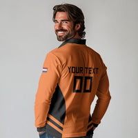Custom Netherlands Football 2026 Long Sleeve Polo Shirt Oranje Lion Special Style