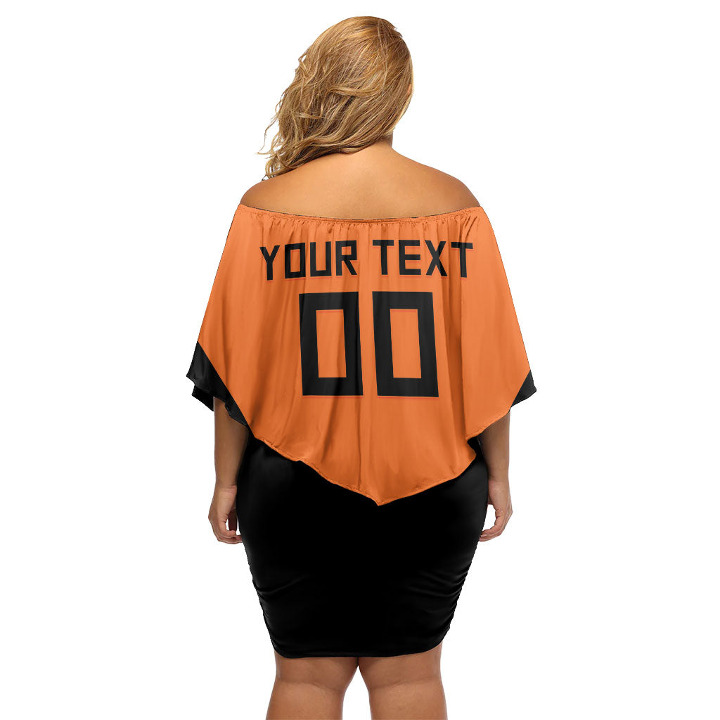Custom Netherlands Football 2026 Off Shoulder Short Dress Oranje Lion Special Style