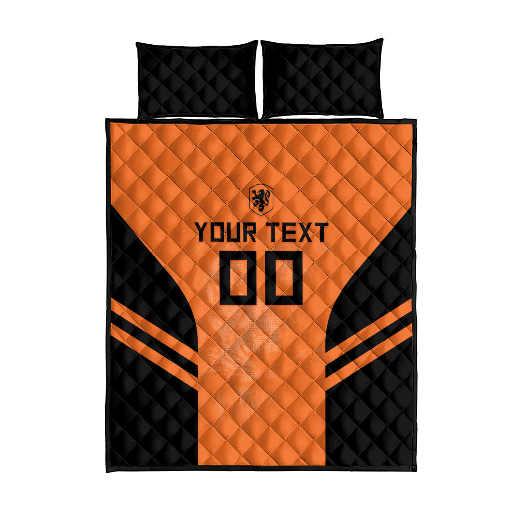 Custom Netherlands Football 2026 Quilt Bed Set Oranje Lion Special Style