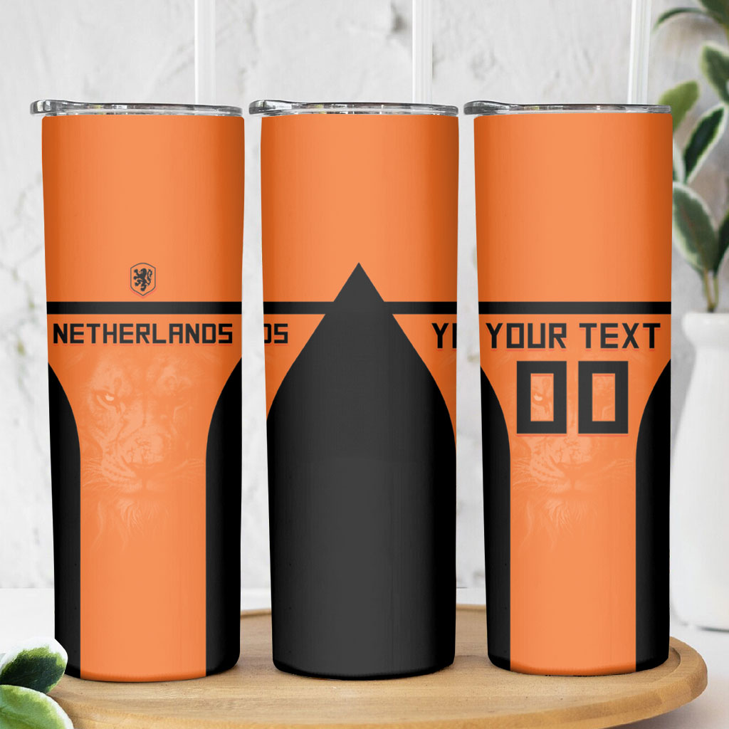 Custom Netherlands Football 2026 Skinny Tumbler Oranje Lion Special Style
