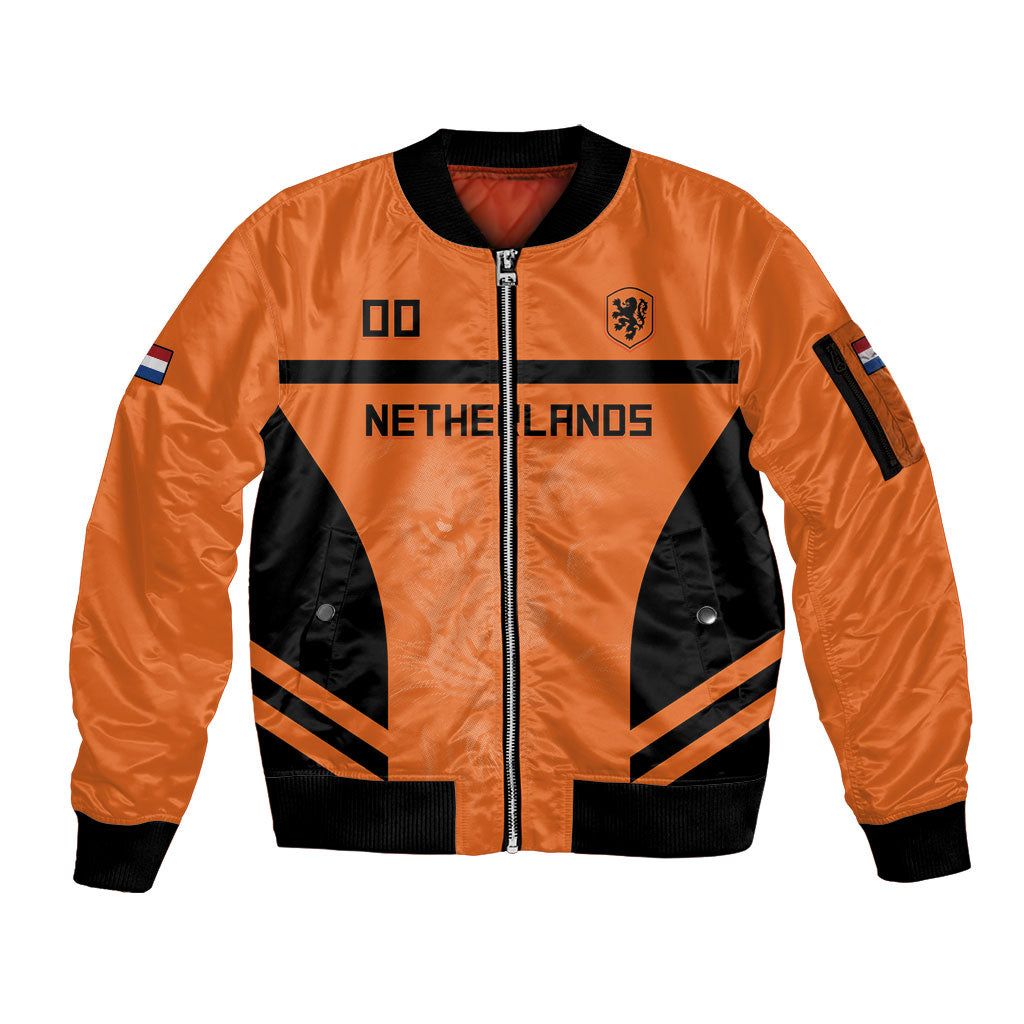 Custom Netherlands Football 2026 Sleeve Zip Bomber Jacket Oranje Lion Special Style