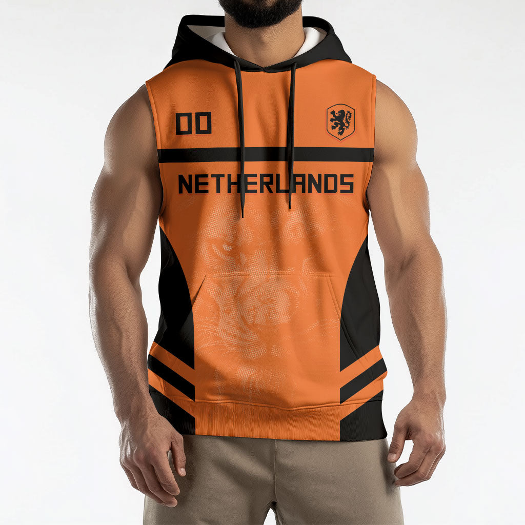 Custom Netherlands Football 2026 Sleeveless Hoodie Oranje Lion Special Style