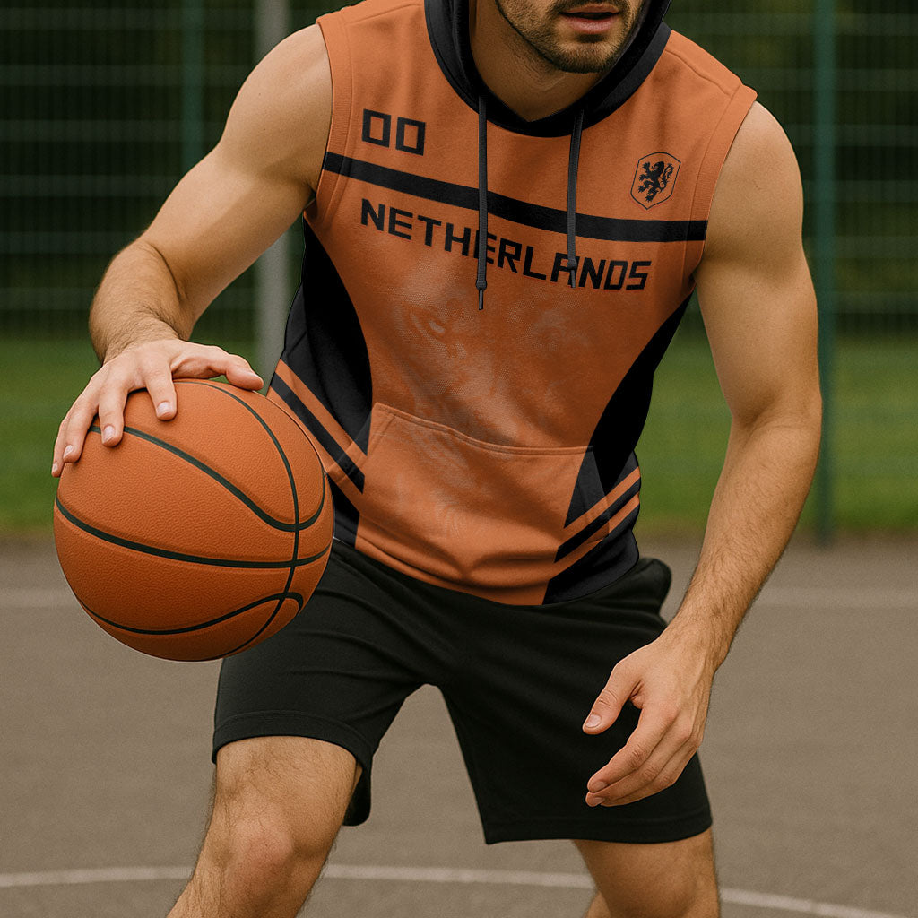 Custom Netherlands Football 2026 Sleeveless Hoodie Oranje Lion Special Style