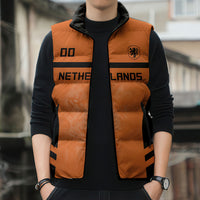 Custom Netherlands Football 2026 Sleeveless Puffer Jacket Oranje Lion Special Style