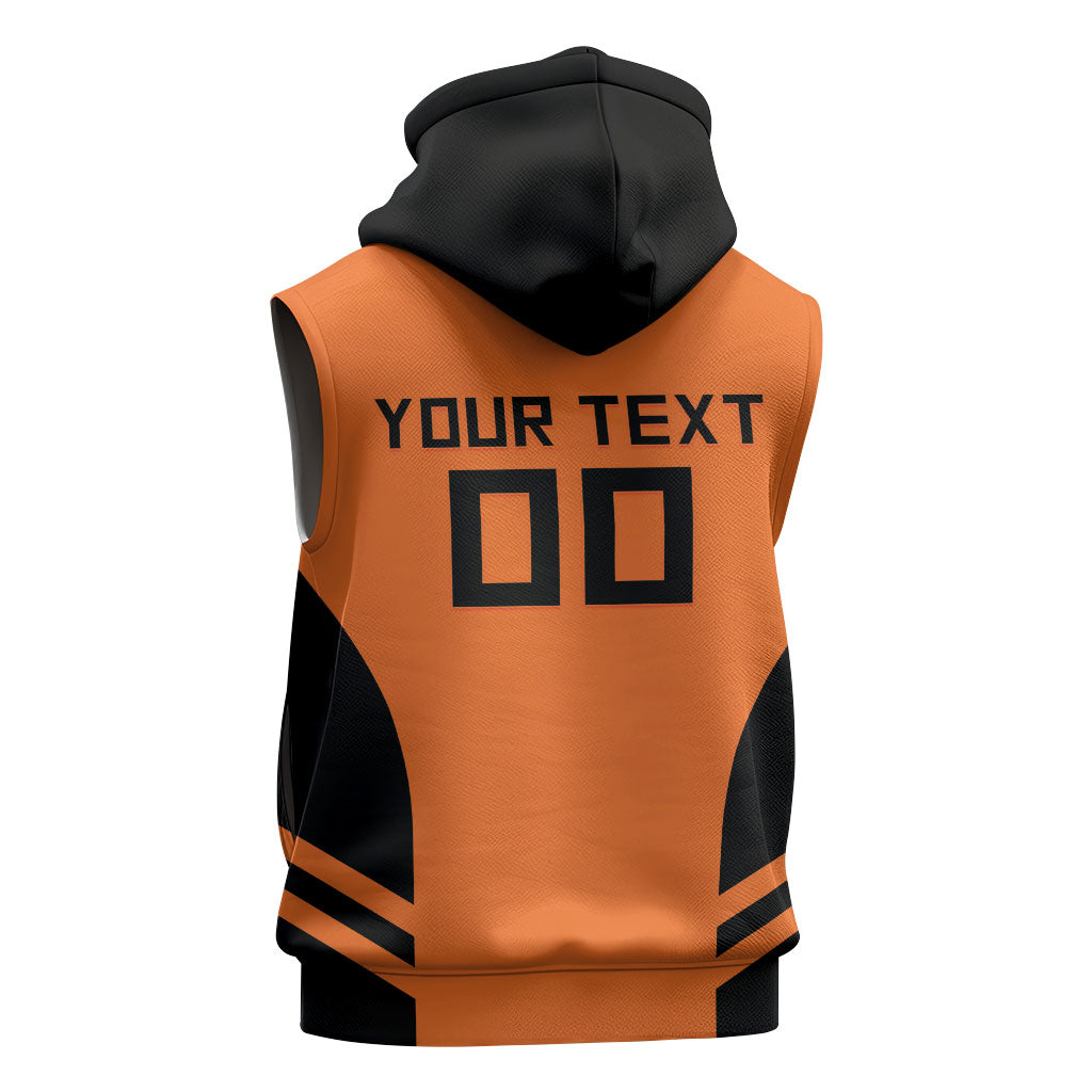 Custom Netherlands Football 2026 Sleeveless Zip Hoodie Oranje Lion Special Style