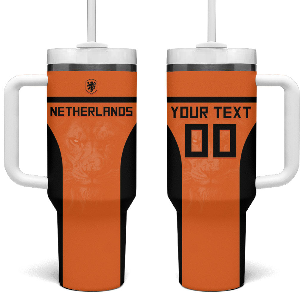 Custom Netherlands Football 2026 Tumbler With Handle Oranje Lion Special Style