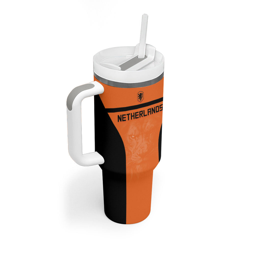 Custom Netherlands Football 2026 Tumbler With Handle Oranje Lion Special Style