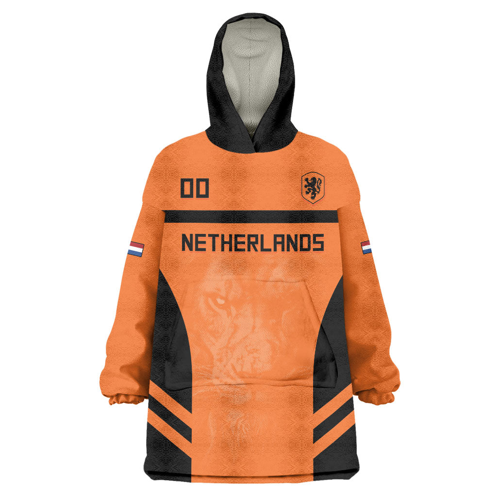 Custom Netherlands Football 2026 Wearable Blanket Hoodie Oranje Lion Special Style