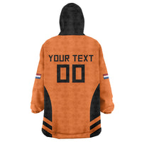 Custom Netherlands Football 2026 Wearable Blanket Hoodie Oranje Lion Special Style
