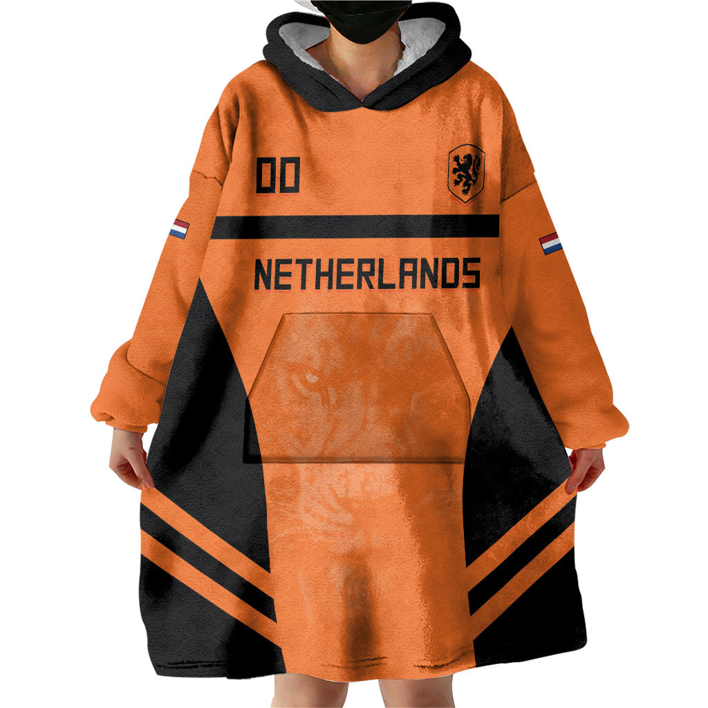 Custom Netherlands Football 2026 Wearable Blanket Hoodie Oranje Lion Special Style