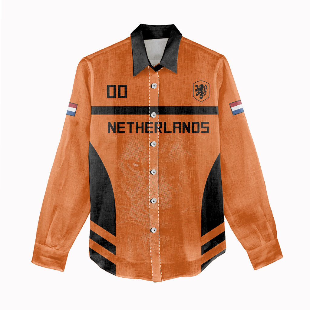 Custom Netherlands Football 2026 Women Casual Shirt Oranje Lion Special Style