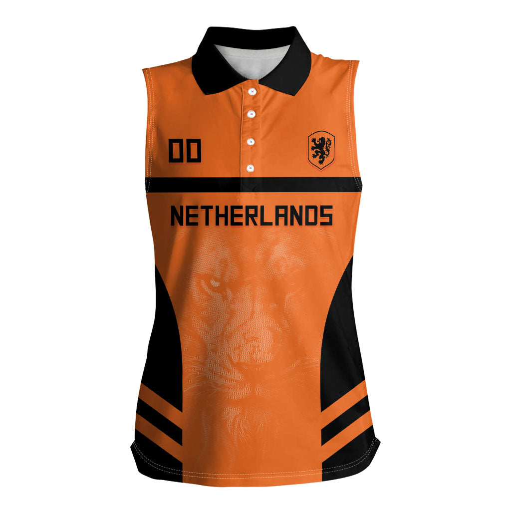 Custom Netherlands Football 2026 Women Sleeveless Polo Shirt Oranje Lion Special Style