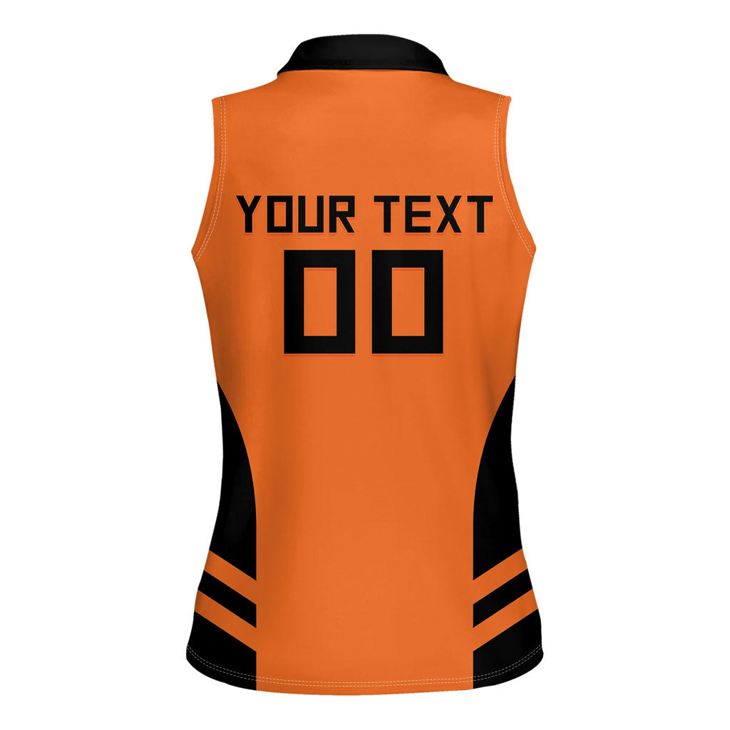 Custom Netherlands Football 2026 Women Sleeveless Polo Shirt Oranje Lion Special Style