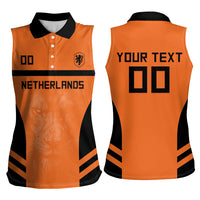 Custom Netherlands Football 2026 Women Sleeveless Polo Shirt Oranje Lion Special Style