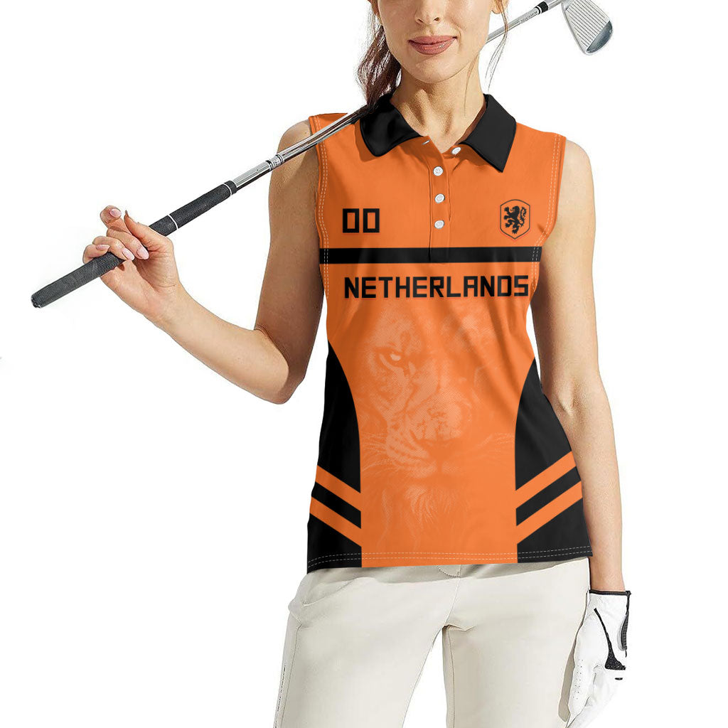 Custom Netherlands Football 2026 Women Sleeveless Polo Shirt Oranje Lion Special Style