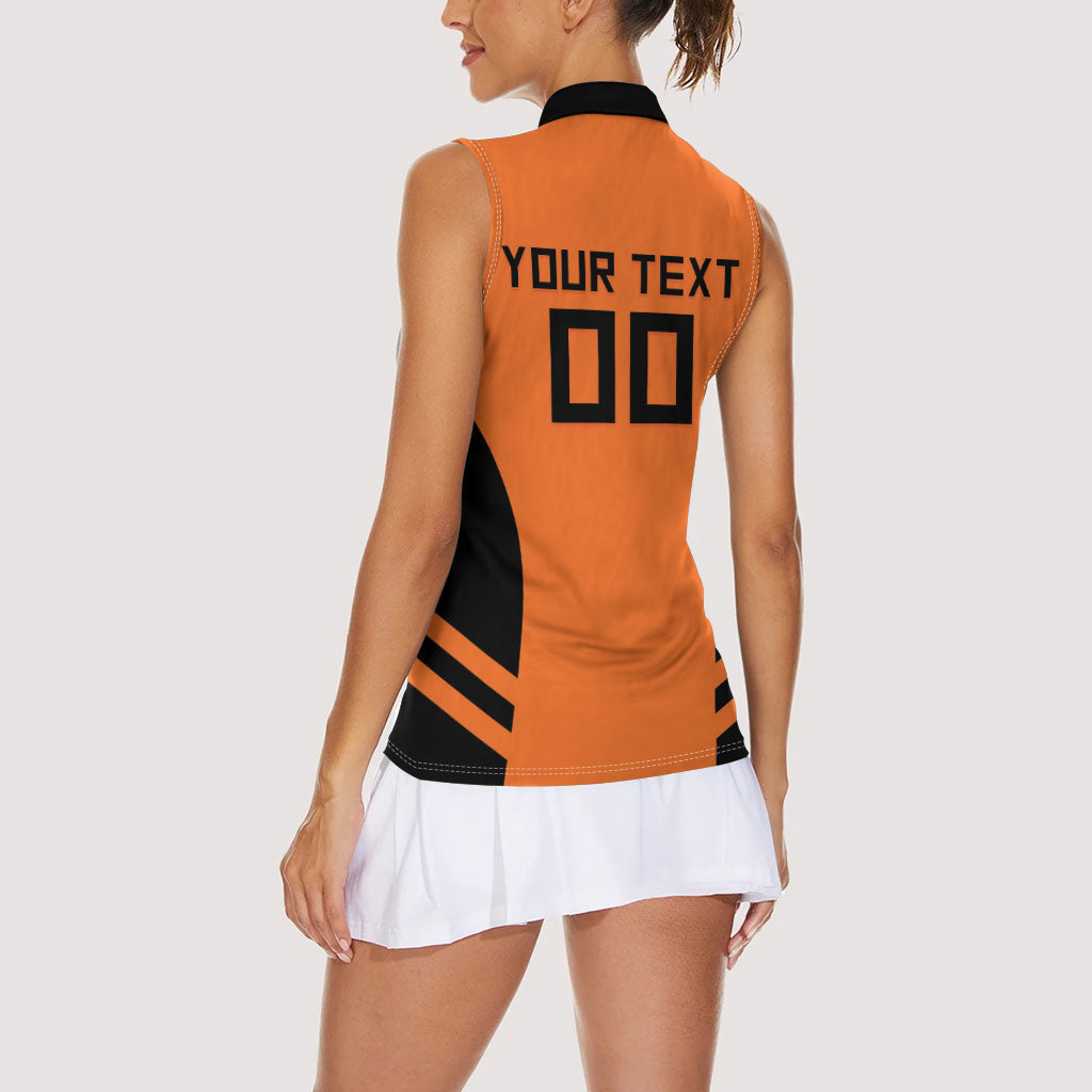 Custom Netherlands Football 2026 Women Sleeveless Polo Shirt Oranje Lion Special Style