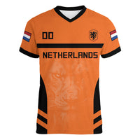 Custom Netherlands Football 2026 Women V-Neck T-Shirt Oranje Lion Special Style